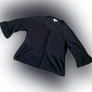 bell sleeve cardigan, black  XL | MERONA